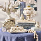 Mocha Check Napkin Holder MacKenzie-Childs