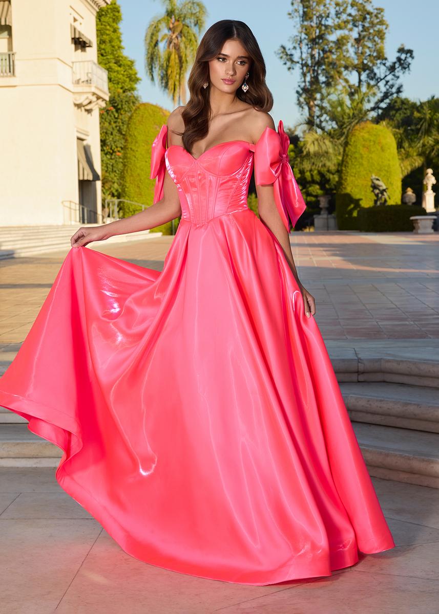 ASHLEYlauren Corset Bow Prom Dress 11871