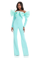 ASHLEYlauren Bow Off Shoulder Prom Dress 12090