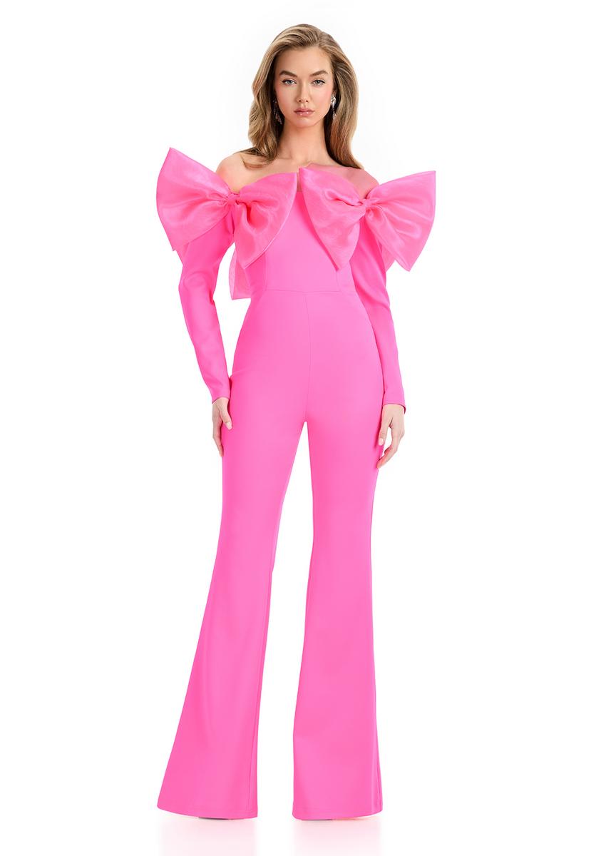 ASHLEYlauren Bow Off Shoulder Prom Dress 12090