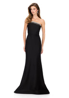 ASHLEYlauren Asymmetrical Bodice Prom Dress 12163