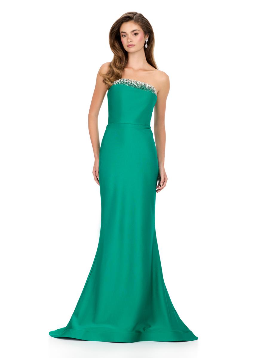 ASHLEYlauren Asymmetrical Bodice Prom Dress 12163