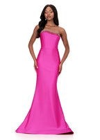 ASHLEYlauren Asymmetrical Bodice Prom Dress 12163