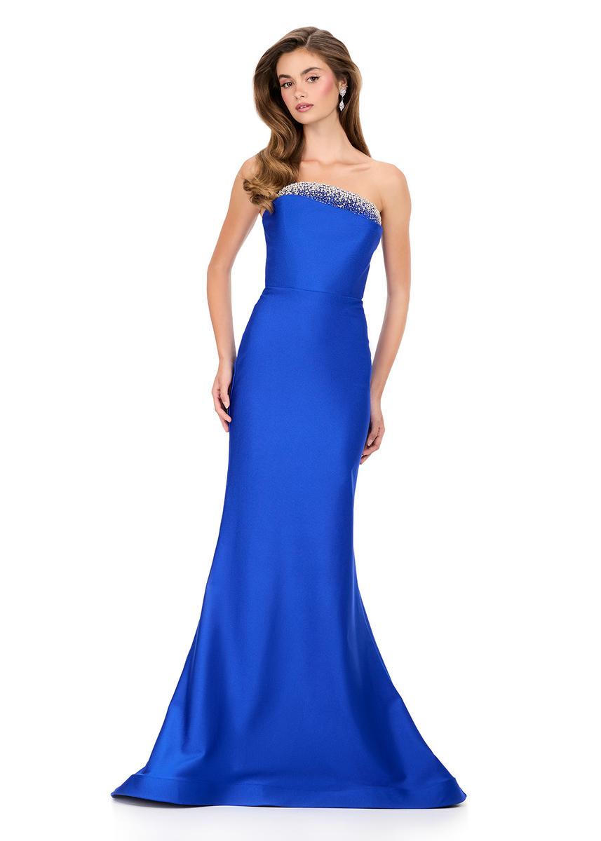 ASHLEYlauren Asymmetrical Bodice Prom Dress 12163