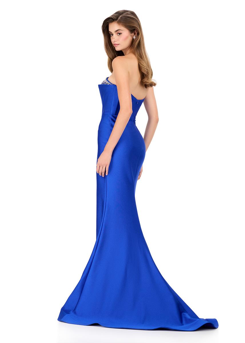 ASHLEYlauren Asymmetrical Bodice Prom Dress 12163