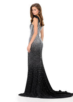ASHLEYlauren Beaded Corset Bow Prom Dress 12179