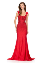 ASHLEYlauren Beaded Corset Bow Prom Dress 12179