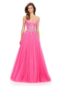 ASHLEYlauren Beaded A-Line Prom Dress 12246
