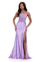 ASHLEYlauren Beaded Corset Prom Dress 12250