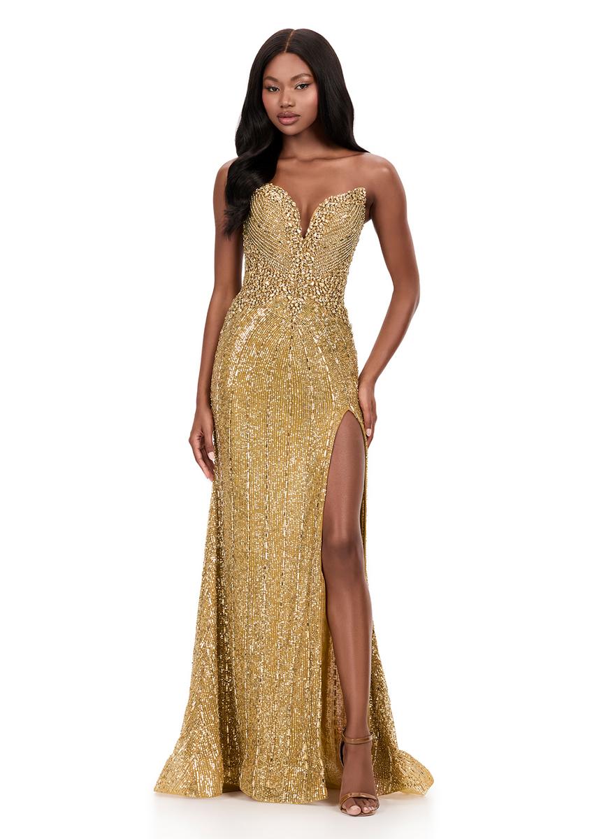 ASHLEYlauren Beaded Glam Prom Dress 12273