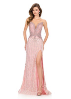 ASHLEYlauren Beaded Glam Prom Dress 12273