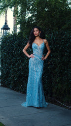 ASHLEYlauren Beaded Sweetheart Fitted Prom Dress 12222