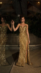 ASHLEYlauren Beaded Glam Prom Dress 12273