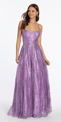 Swirl Glitter Mesh Sweetheart Ballgown with Pockets