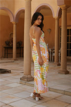 Retro Bloom Maxi Dress Green