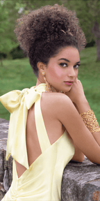 Charmeuse Satin Cutaway Halter Column Dress with Back Ruching