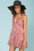 Ariya Ruffled Dress Rose Print