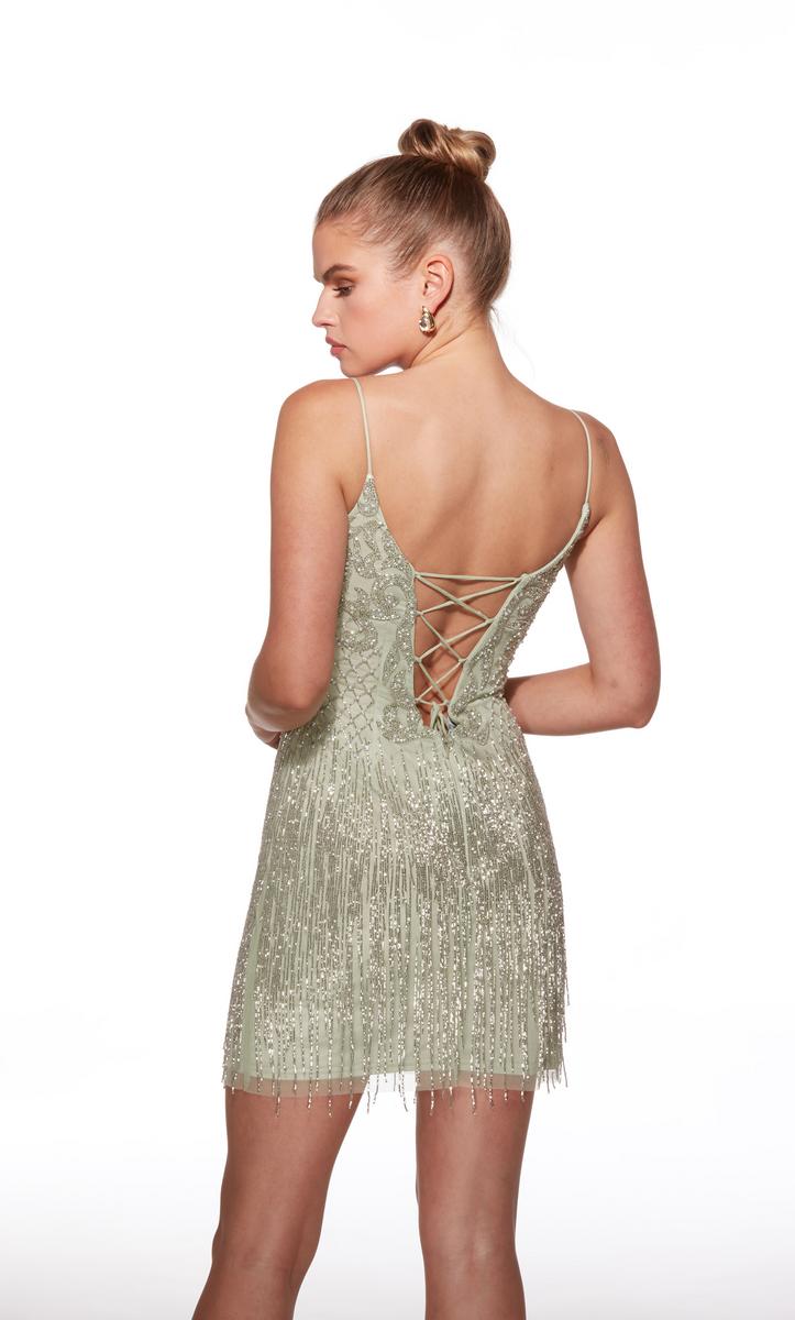 Alyce Paris Beaded Fringe HoCo Dress 40102