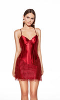 Alyce Paris Dropped Waist Mini Fringe Dress 40118