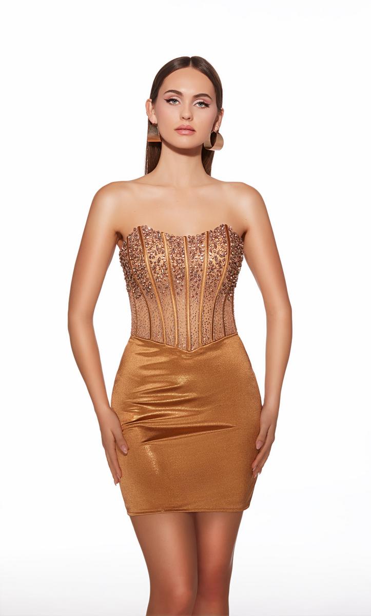 Alyce Paris Strapless Beaded Short Dress 40122