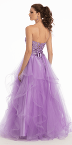 Tulle Sweetheart Floral Sequin Tiered Ballgown