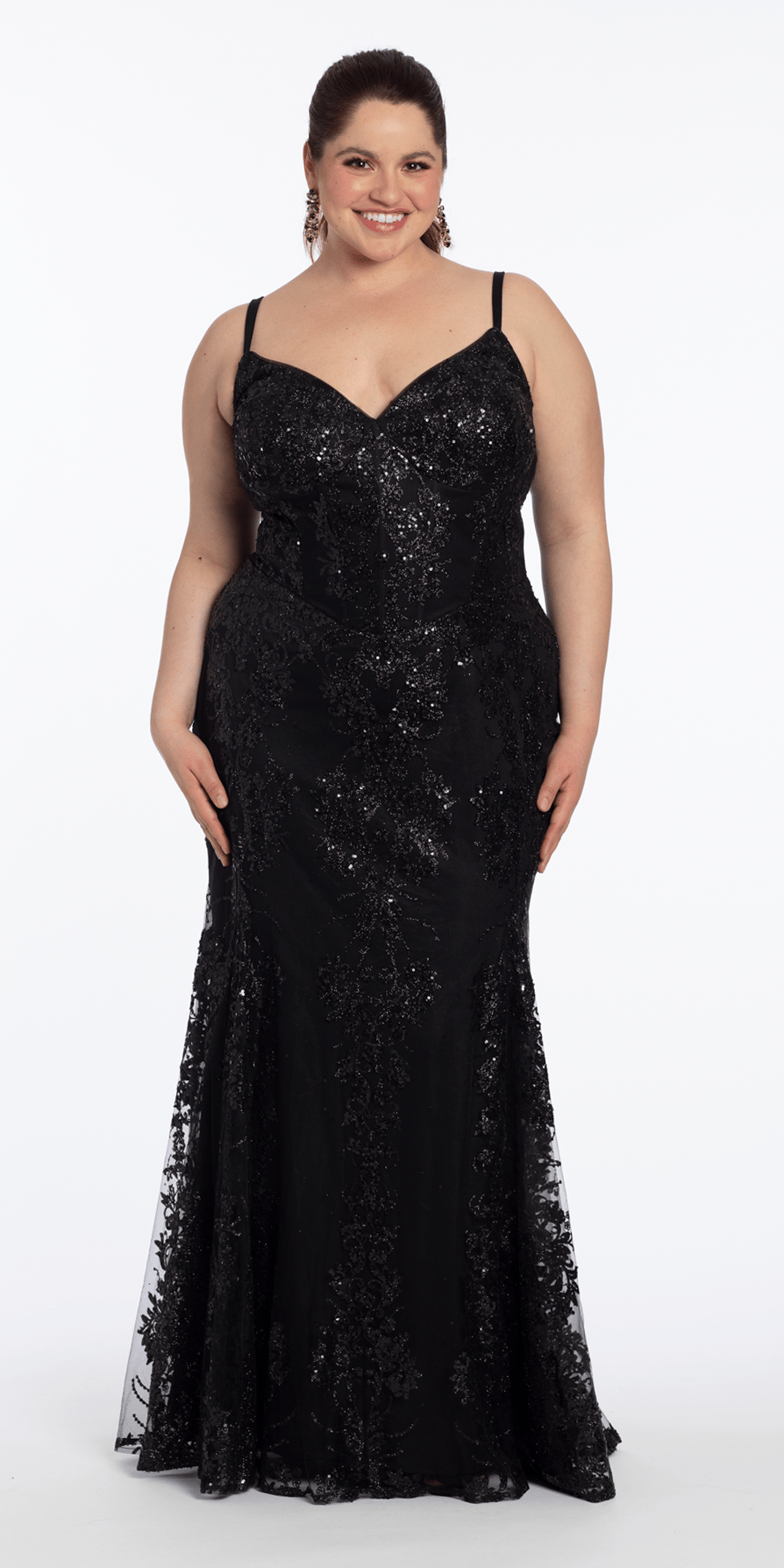 Sweetheart Glitter Corset V Back Mermaid Dress