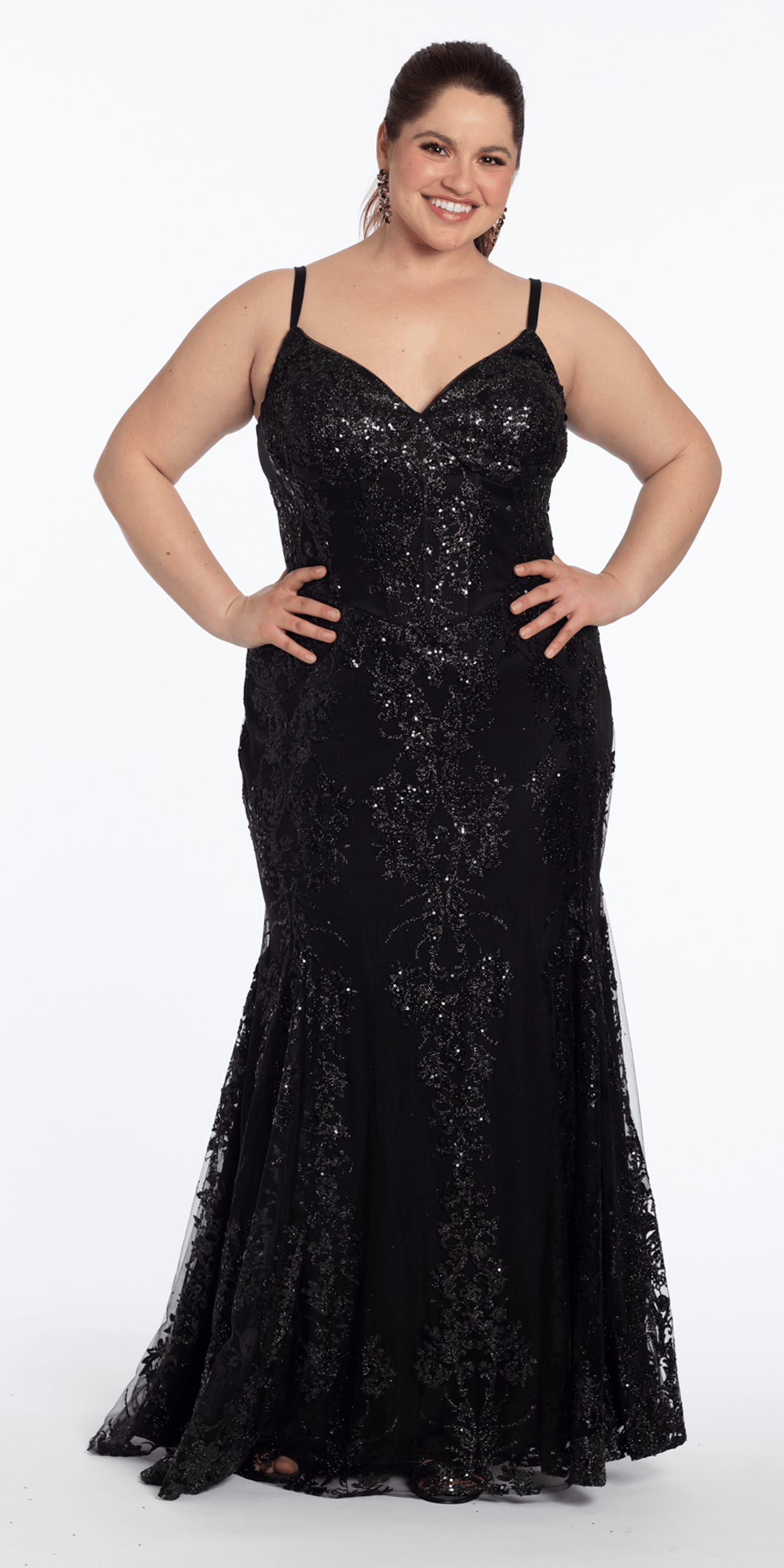 Sweetheart Glitter Corset V Back Mermaid Dress