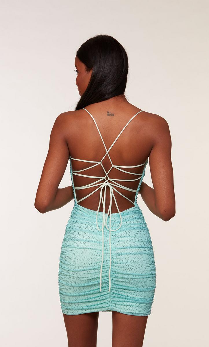 Alyce Paris Ruched Strappy Back HoCo Dress 4733
