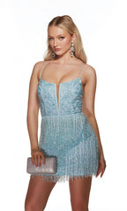 Alyce Paris Sequin Fringe Homecoming Dress 4807