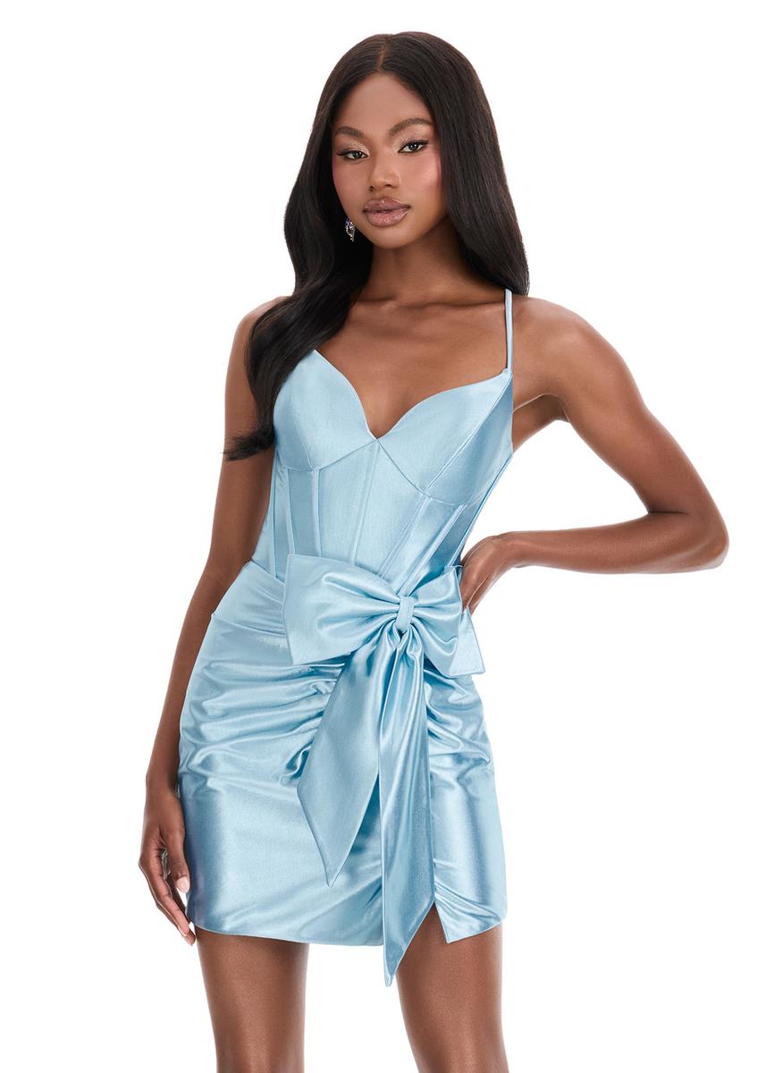 ASHLEYlauren Corset Bow Homecoming Dress 4827