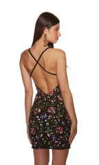 Alyce Paris Floral Sequin Homecoming Dress 4882