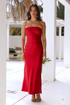 Gleam In Gold Maxi Dress Red
