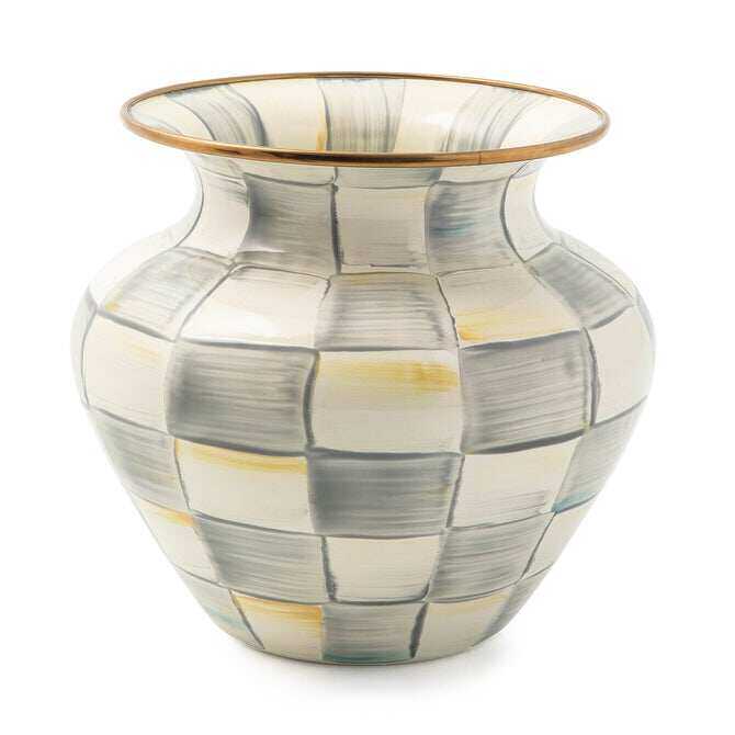 Check Enamel Large Vase