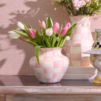 Check Enamel Large Vase