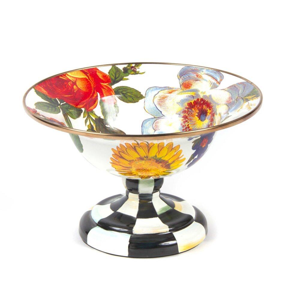 Flower Market Small Compote - White