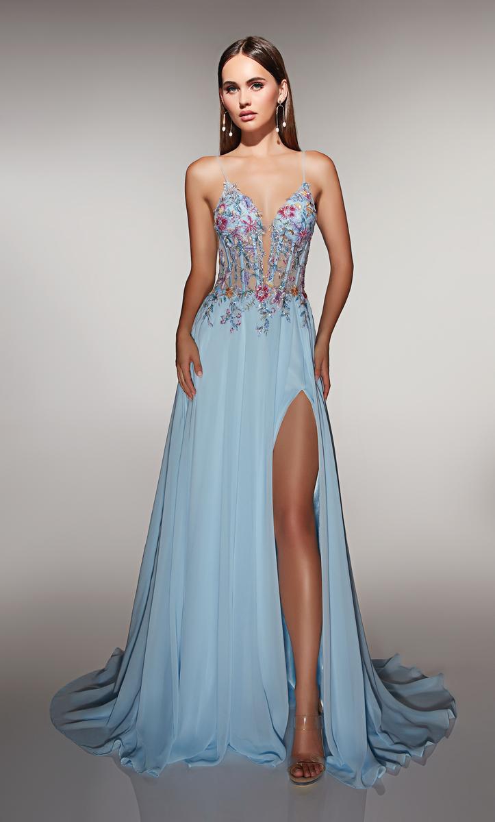 ALYCE Paris A-Line Beaded Lace Bodice Prom Dress 62179