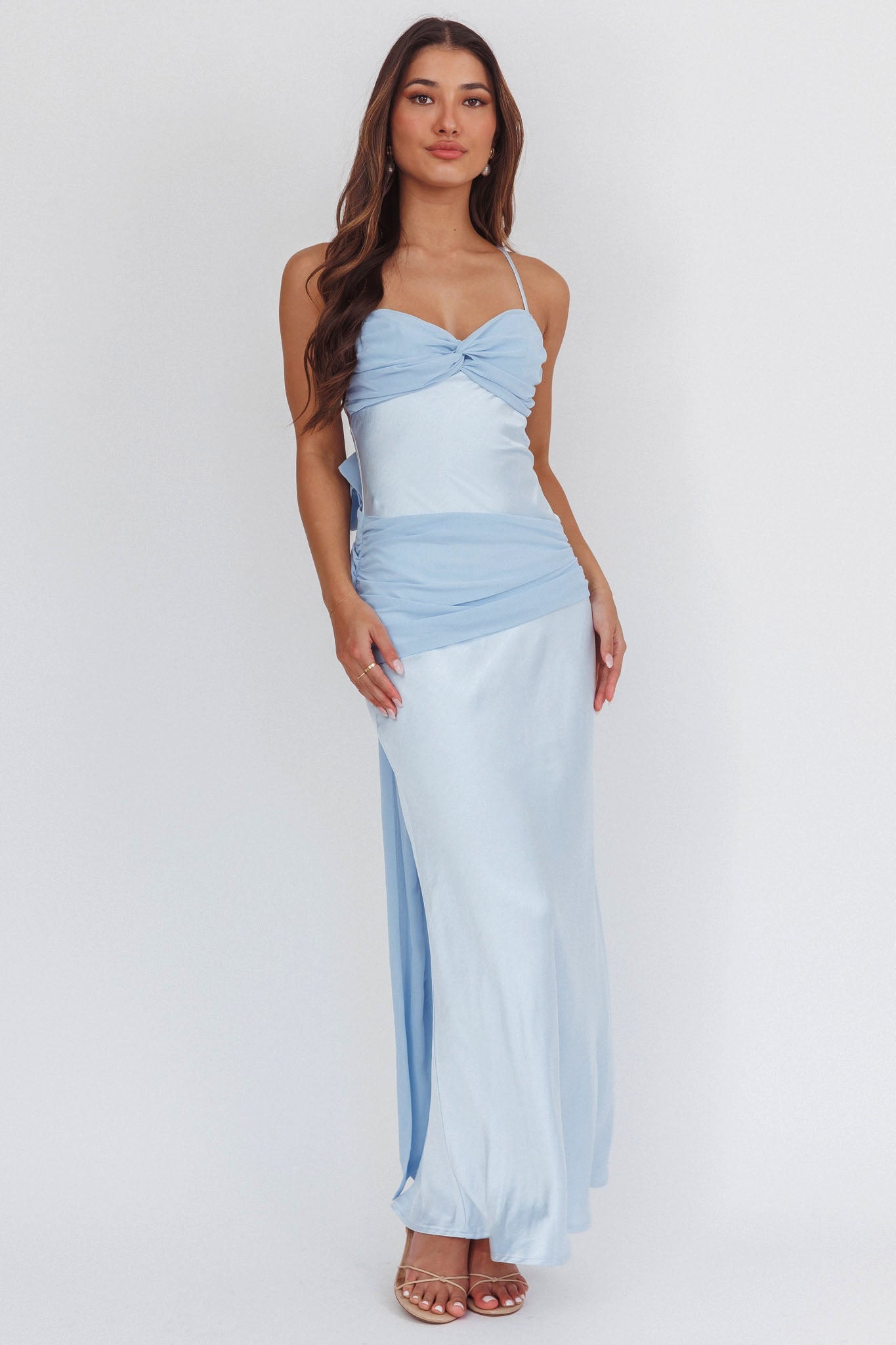 Arizona Sunset Criss-Cross Bow Back Dress Blue