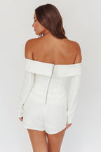 Adalis High Waist Wrap Front Shorts Off White