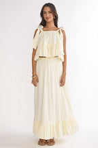 Alera Tied Shoulder Top Vanilla