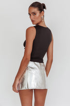 Argyle Cut-Out Sleeveless Top Black