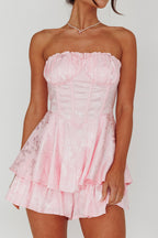 Angel Sky Gathered Bust Romper Pink
