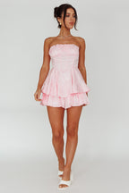 Angel Sky Gathered Bust Romper Pink
