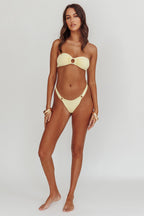 Agape High Cut O-Ring Bikini Bottom Butter