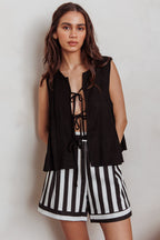 Bettino High-Waisted Shorts Stripe Black/White