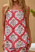 Archa Strapless Scoop Back Top Print Cream