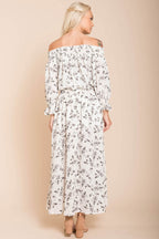 Aiyana High Slit Floral Maxi Dress White